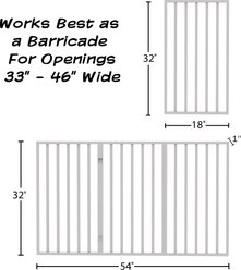 Pet Adobe 3-Panel Freestanding Folding Dog & Cat Gate, White, Medium slide 2 of 8