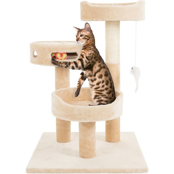 FRISCO 28.5in Modern Cat Tree & Condo, Natural