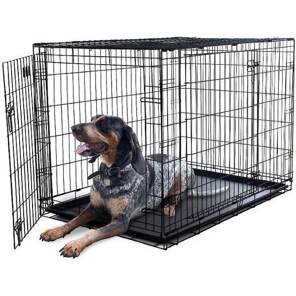 PET ADOBE Double Door Folding Metal Dog Crate, 42in
