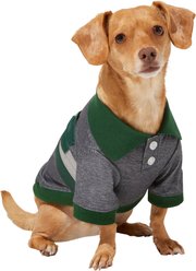 Frisco Green Striped Polo Dog & Cat Shirt, X-Small