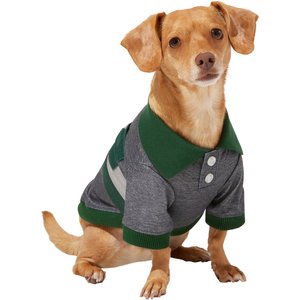Frisco Green Striped Polo Dog & Cat Shirt, Medium