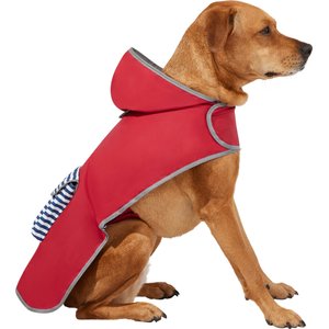 Frisco Lightweight Red Reversible Packable Dog Raincoat, Small