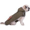 Frisco Olive Reversible Packable Dog Raincoat, Medium