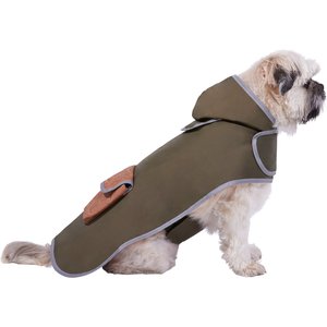Frisco Lightweight Olive Reversible Packable Dog Raincoat, X-Large