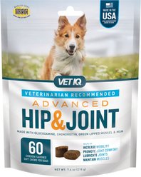 VetIQ Advanced Hip & Joint Chicken Flavored Soft Chews Dog Supplement, 60 count bag