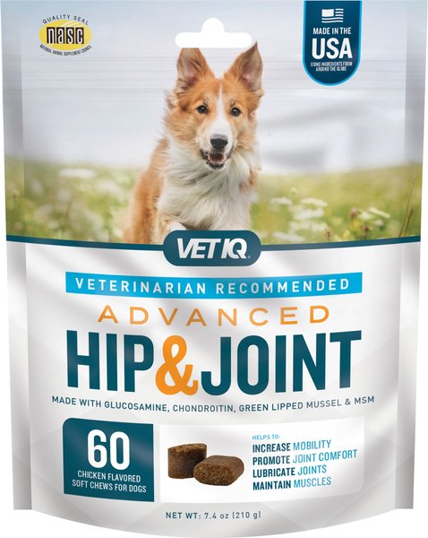VETIQ Advanced Hip & Joint Chicken Flavored Soft Chews Dog Supplement ...
