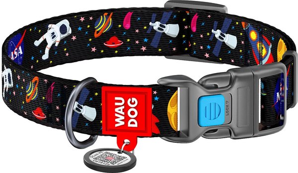 WAUDOG NASA Nylon Standard Dog Collar, Small: 9 1/8 to 13 3/4-in neck, 5/8-in wide slide 1 of 6