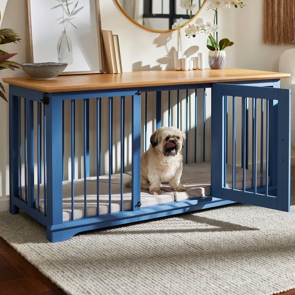 FRISCO "Rockford" Dog Crate Credenza & Mat, Gray