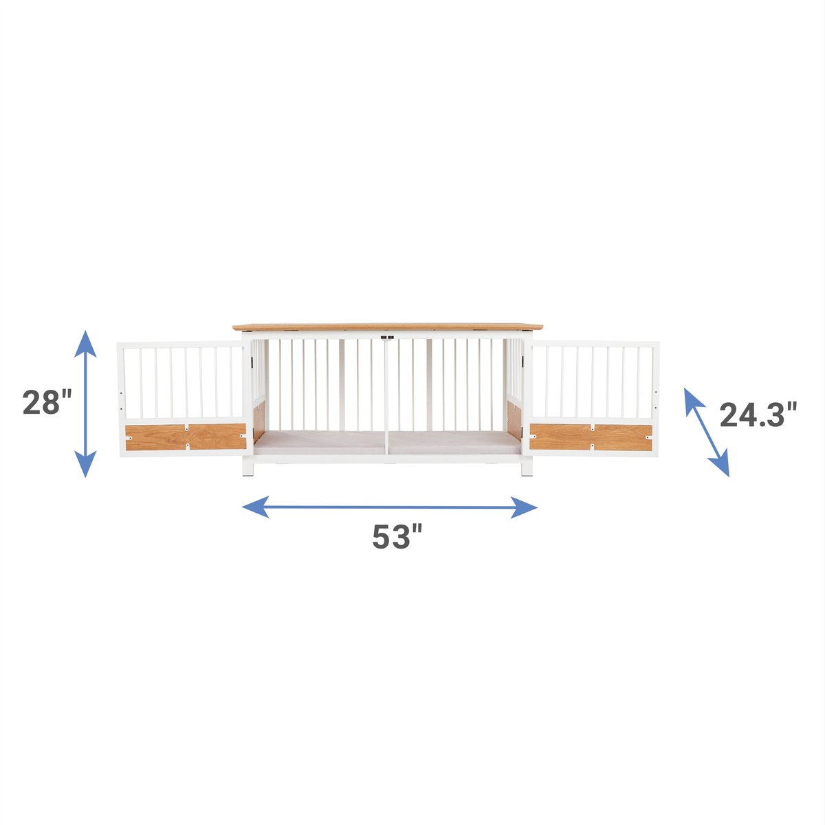 FRISCO "Roma" Credenza & Mat Dog Crate, Brown, 55.5 x 24.5 x 30 inches