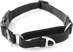 Mighty Paw Nylon Martingale Cinch Dog Collar, Black, Small