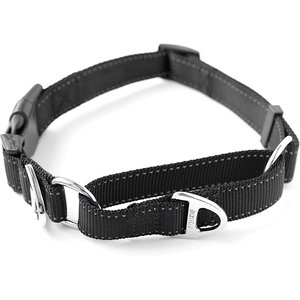 Mighty Paw Nylon Martingale Cinch Dog Collar, Black, Large