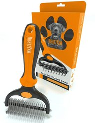 Mighty Paw Dog & Cat Grooming Rake, Orange