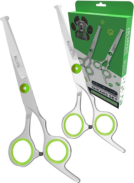 Mighty Paw Professional Dog & Cat Grooming Shears, 2 count, Green slide 1 of 9