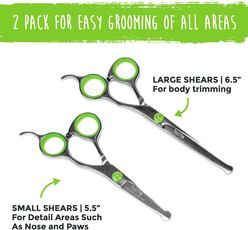 Mighty Paw Professional Dog & Cat Grooming Shears, 2 count, Green slide 2 of 9