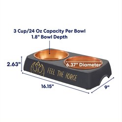 STAR WARS Melamine Stainless Steel Double Dog & Cat Bowl, Medium: 3 cup slide 2 of 7