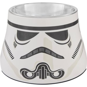 STAR WARS STORMTROOPER Slanted Melamine Elevated Stainless Steel Dog & Cat Bowl, Small: 1.5 cup