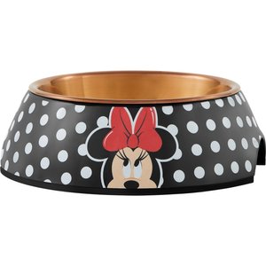 Disney Minnie Mouse Peek-A-Boo Melamine Stainless Steel Dog & Cat Bowl, 0.75 Cup