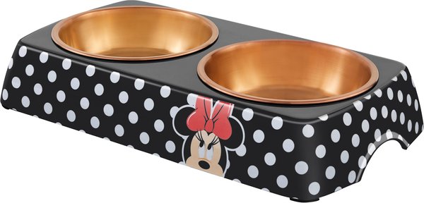 Disney Minnie Mouse Peek-A-Boo Melamine Stainless Steel Double Dog & Cat Bowl, Small slide 1 of 8