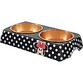 Disney Minnie Mouse Peek-A-Boo Melamine Stainless Steel Double Dog & Cat Bowl, Small