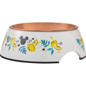 Disney Mickey Mouse Lemon Melamine Stainless Steel Dog & Cat Bowl, Small: 1.5 cup