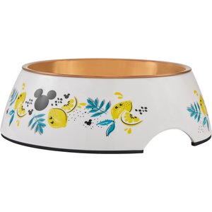 Disney Mickey Mouse Lemon Melamine Stainless Steel Dog & Cat Bowl, Medium: 3 cup