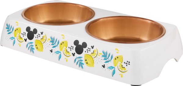 Disney Mickey Mouse Lemon Melamine Stainless Steel Double Dog & Cat Bowl, 3 Cup slide 1 of 8
