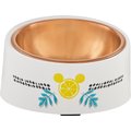 Disney Mickey Mouse Lemon Slanted Elevated Stainless Steel Dog & Cat Bowl, Small