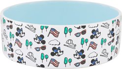 Disney Mickey Mouse Americana Non-Skid Ceramic Dog & Cat Bowl, Medium: 5 cup