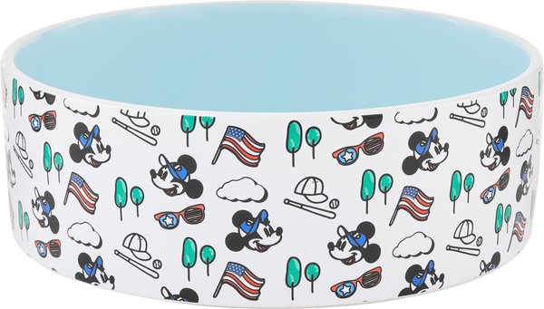 Disney Mickey Mouse Americana Non-Skid Ceramic Dog & Cat Bowl, 5 Cup slide 1 of 9
