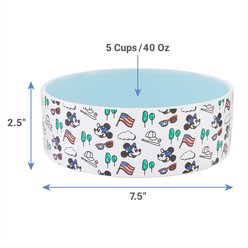Disney Mickey Mouse Americana Non-Skid Ceramic Dog & Cat Bowl, Medium: 5 cup slide 2 of 8