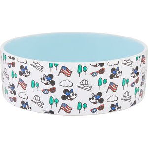 Disney Mickey Mouse Americana Non-Skid Ceramic Dog Bowl, 8 Cup