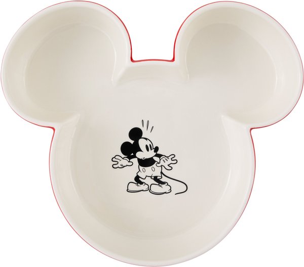 Disney Mickey Mouse Ceramic Dog & Cat Bowl, Small, Red, 2.25 cups slide 1 of 7