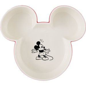 Disney Mickey Mouse Ceramic Dog & Cat Bowl, Small, Red, 2 Cup