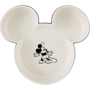 Disney Mickey Mouse Ceramic Dog & Cat Bowl, Small, Black, 2.25 cups