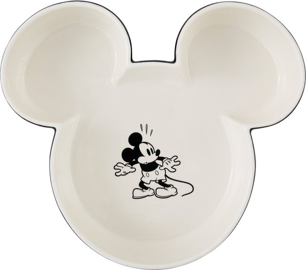 DISNEY Mickey Mouse Ceramic Dog & Cat Bowl, Black, Medium: 6 cup ...