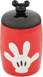 Disney Mickey Mouse Ceramic Dog & Cat Treat Jar, Red, 3.5 cup