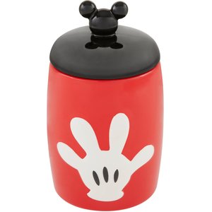 Disney Mickey Mouse Ceramic Dog & Cat Treat Jar, Red, 3 Cup