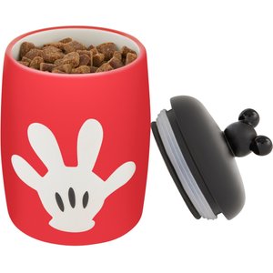 Disney Mickey Mouse Ceramic Dog & Cat Treat Jar, Red, 3.5 cup