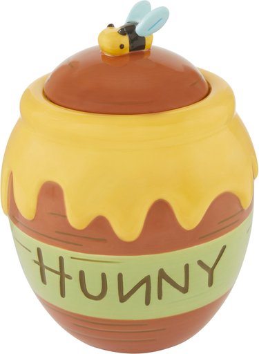 Disney Winnie the Pooh Ceramic Dog & Cat Treat Jar, 6.5 cup