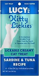 Lucy Pet Products Kitty Lickies Sardine & Tuna Recipe Grain-Free Lickable Cat Treat, 0.5-oz tube, 4 count
