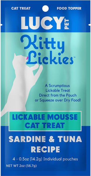 Lucy Pet Products Kitty Lickies Sardine & Tuna Recipe Grain-Free Lickable Cat Treat, 0.5-oz tube, 4 count slide 1 of 6