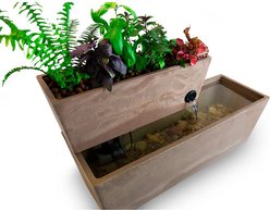 AquaSprouts Fountain Aquaponics Ecosystem Kit, Taupe, 6-gal