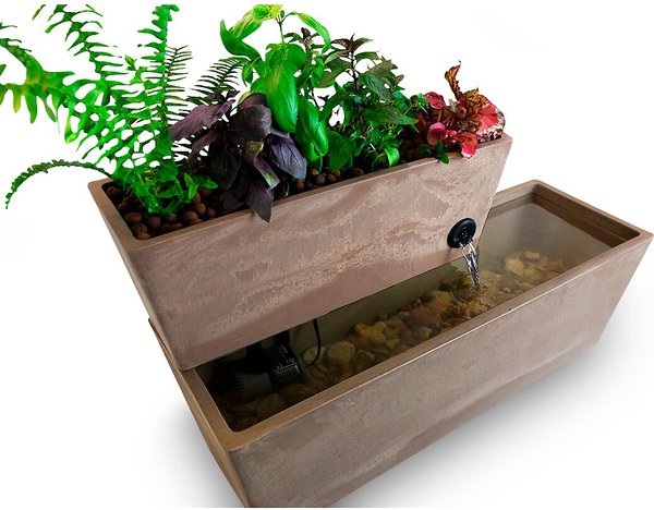 AquaSprouts Fountain Aquaponics Ecosystem Kit, Taupe, 6-gal slide 1 of 9