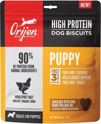 ORIJEN Puppy High-Protein Grain-Free Biscuit Dog Treats, 8-oz bag