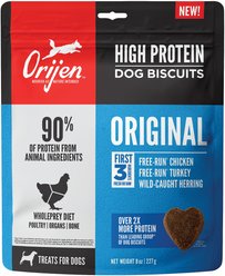 ORIJEN Original High-Protein Grain-Free Biscuit Dog Treats, 8-oz bag