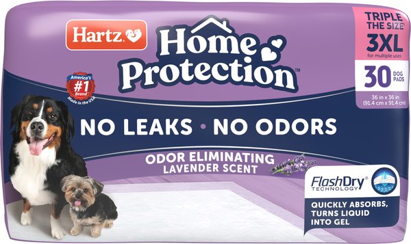 Hartz Home Protection No Odor No Leaks Lavendar Scented 3X-Large Dog Pads, 36 x 36-in, 30 count slide 1 of 9