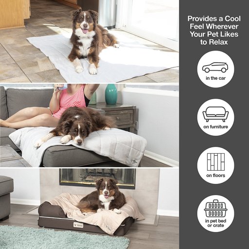 PetFusion Premium Cat & Dog Cooling Blanket, Cool Brown, Large