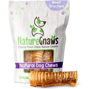 Nature Gnaws Beef Trachea Chews 6" Dog Treats, 12 count
