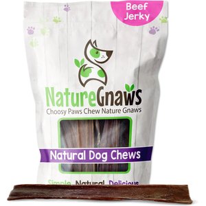 Nature Gnaws Beef Jerky Chews Dog Treats, 10 count, 9 - 10 in