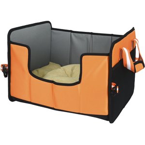 Pet Life Travel-Nest Folding Travel Cat & Dog Bed, Orange, Large